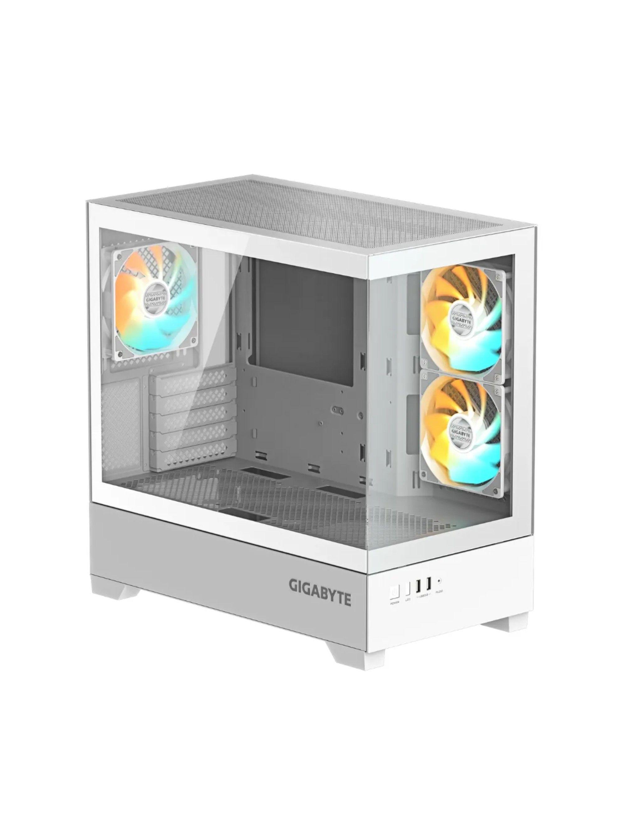   Gabinete Gigabyte C201 ICE Panoramic mATX Vidrio Templado 3fan-1
