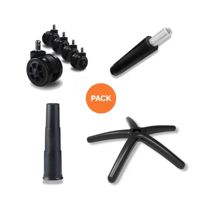 Pack de Recambio para Silla, Base + Ruedas + Pistón + Funda-0