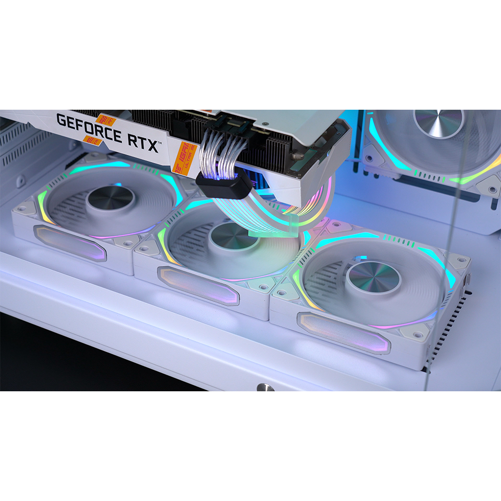 Kit 3 Ventiladores Kronos ARGB Magnéticos Pc, 120mm – White-6