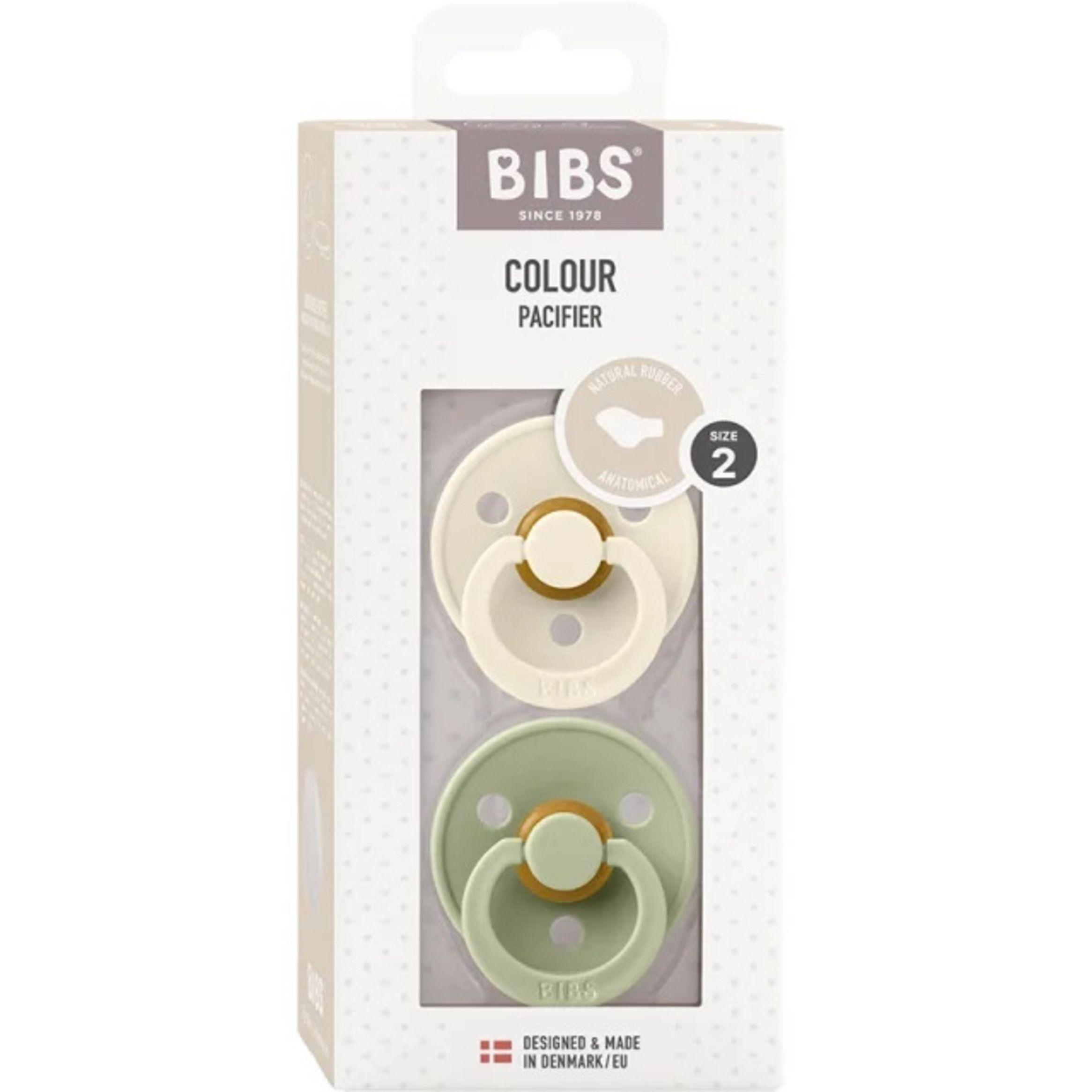 Chupete bibs colour anatómico x2 talla 2 ( 6 - 18 meses) - Sage & Ivory-0