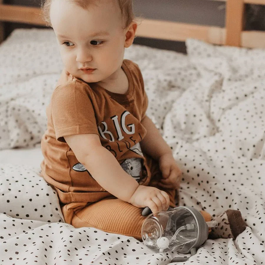 Vaso con Bombilla 220ml Gris Mininor-2