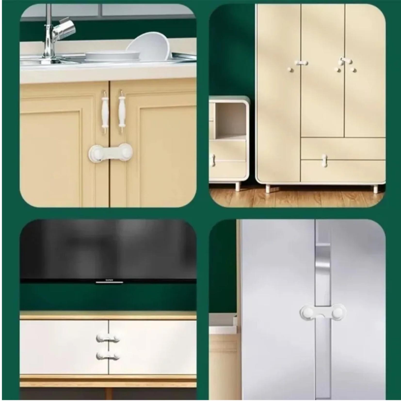 Pack  10 Seguros Niños/ Bebés Puertas Y Cajones-2