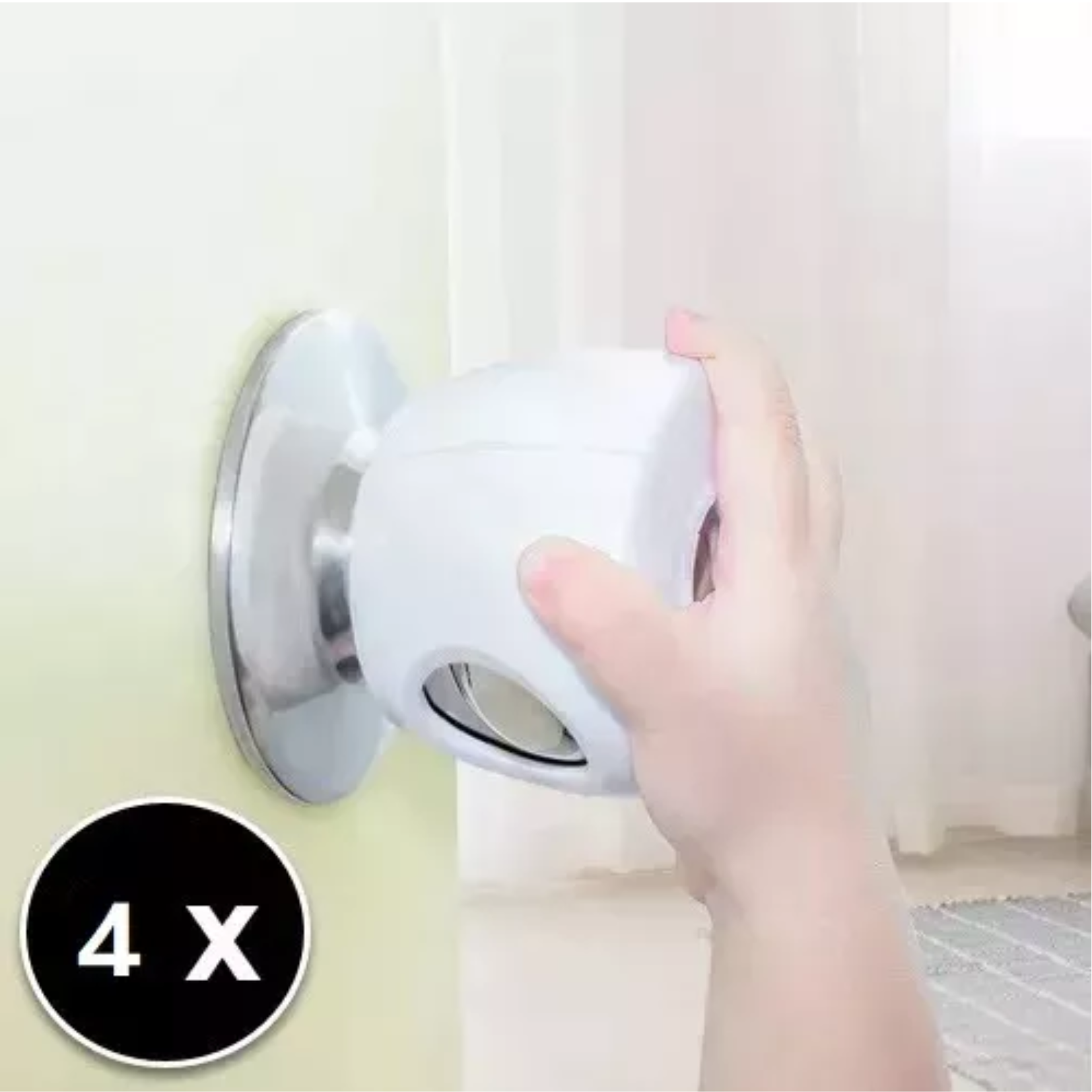 Pack 4 Seguros Niños Bloqueo Manilla Pomo Redondo Puerta -6