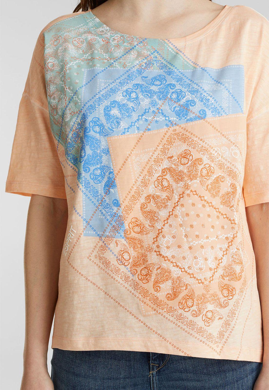 Polera flameada con estampado, 100% algodón ecológico-3