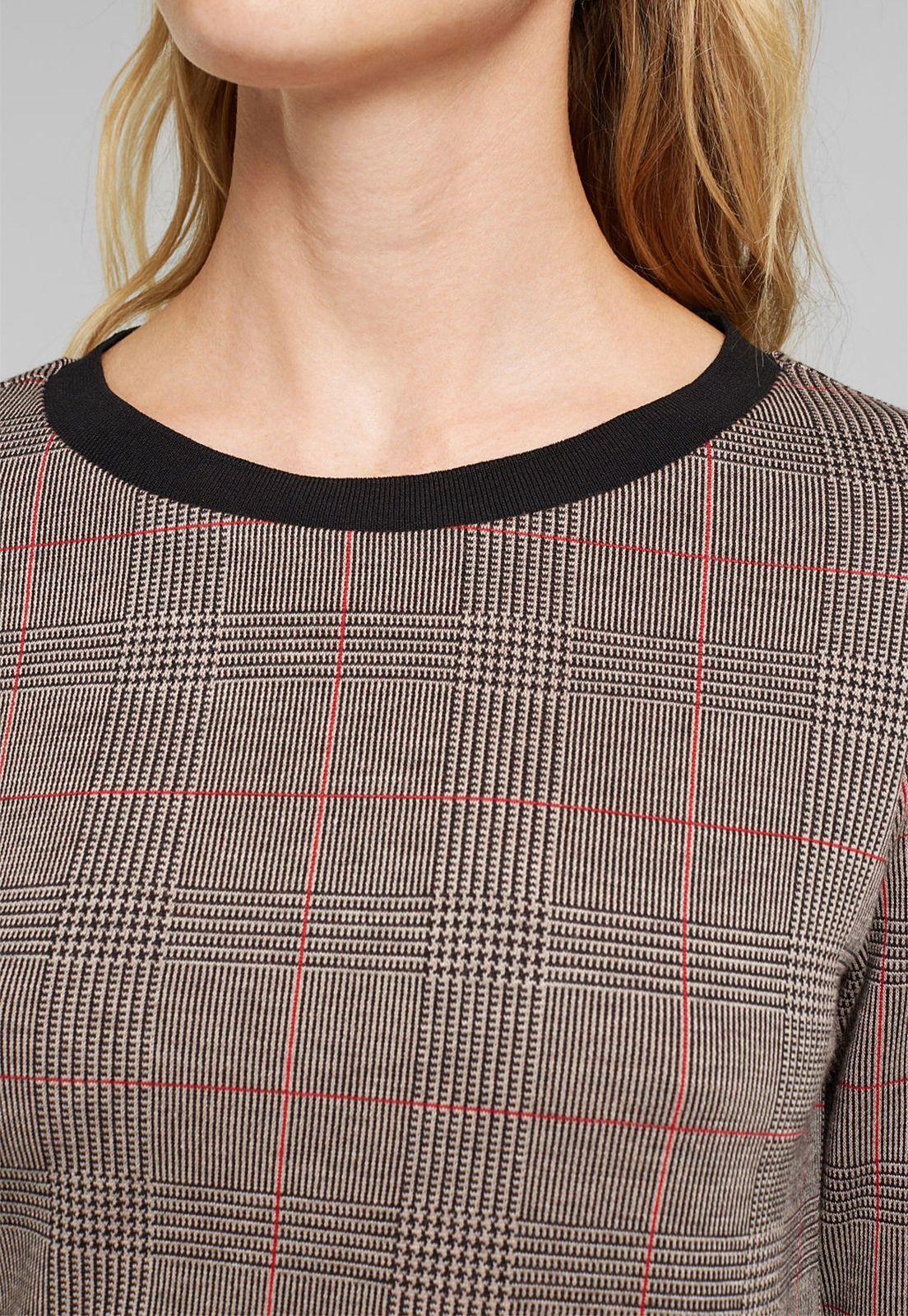 Polera Mujer Jacquard A Cuadros  Esprit-2