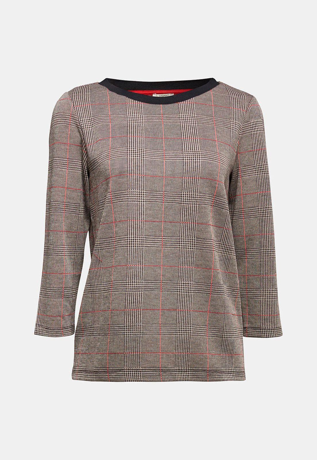 Polera Mujer Jacquard A Cuadros  Esprit-3
