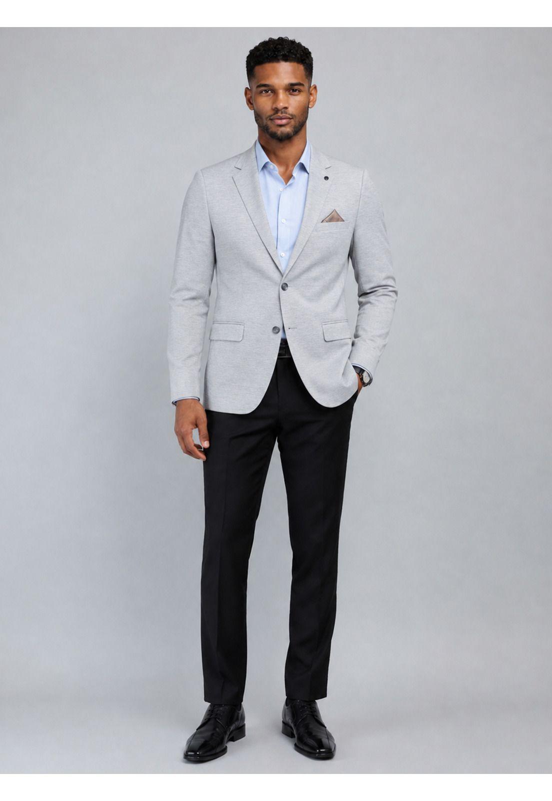 Blazer Poli Viscosa Spandex Tailored Fit Gris Van Heusen VHBZ602GR-3