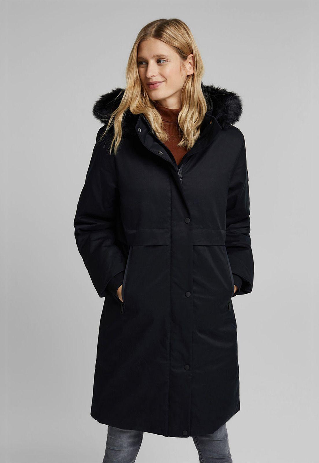 Parka Larga Mujer Con Capucha Esprit-0