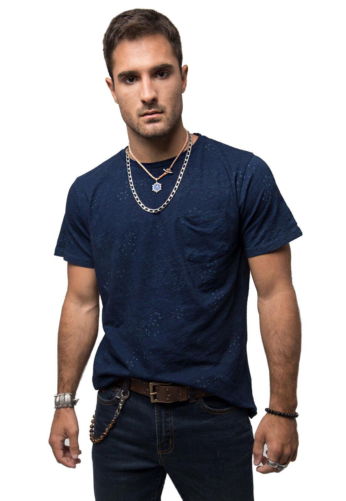 Polera Estampada Manga Corta Navy Soviet-0