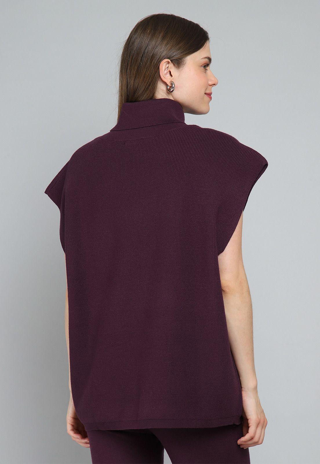 Sweater Largo sin Mangas Cuello Subido Mujer Esprit M025170-1