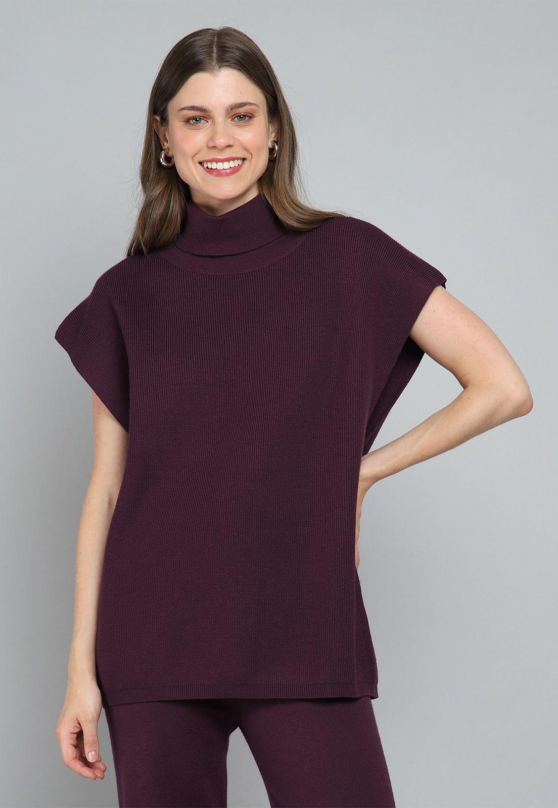 Sweater Largo sin Mangas Cuello Subido Mujer Esprit M025170-4