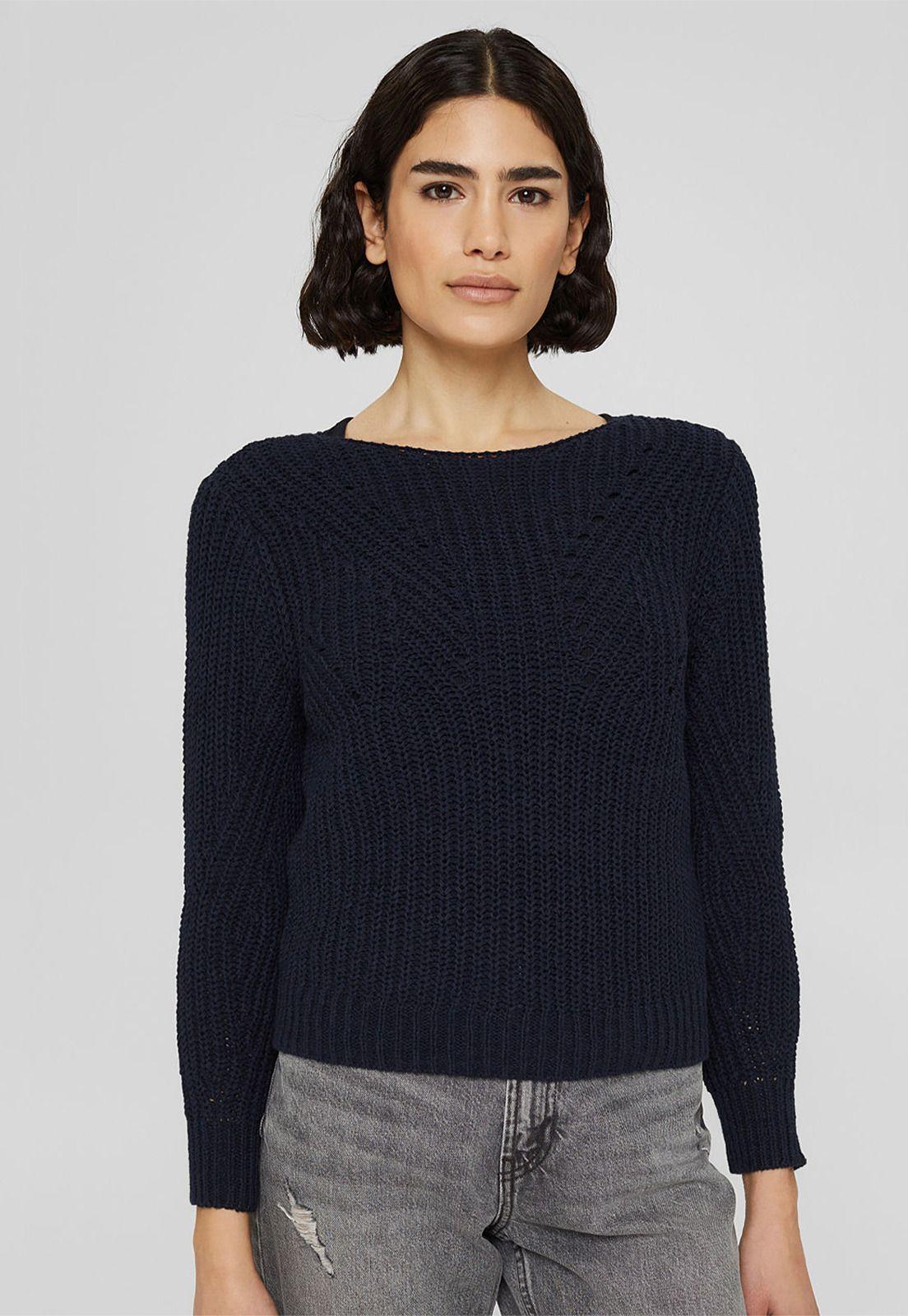 Sweater En Mezcla De Algodón Esprit Khaki-0