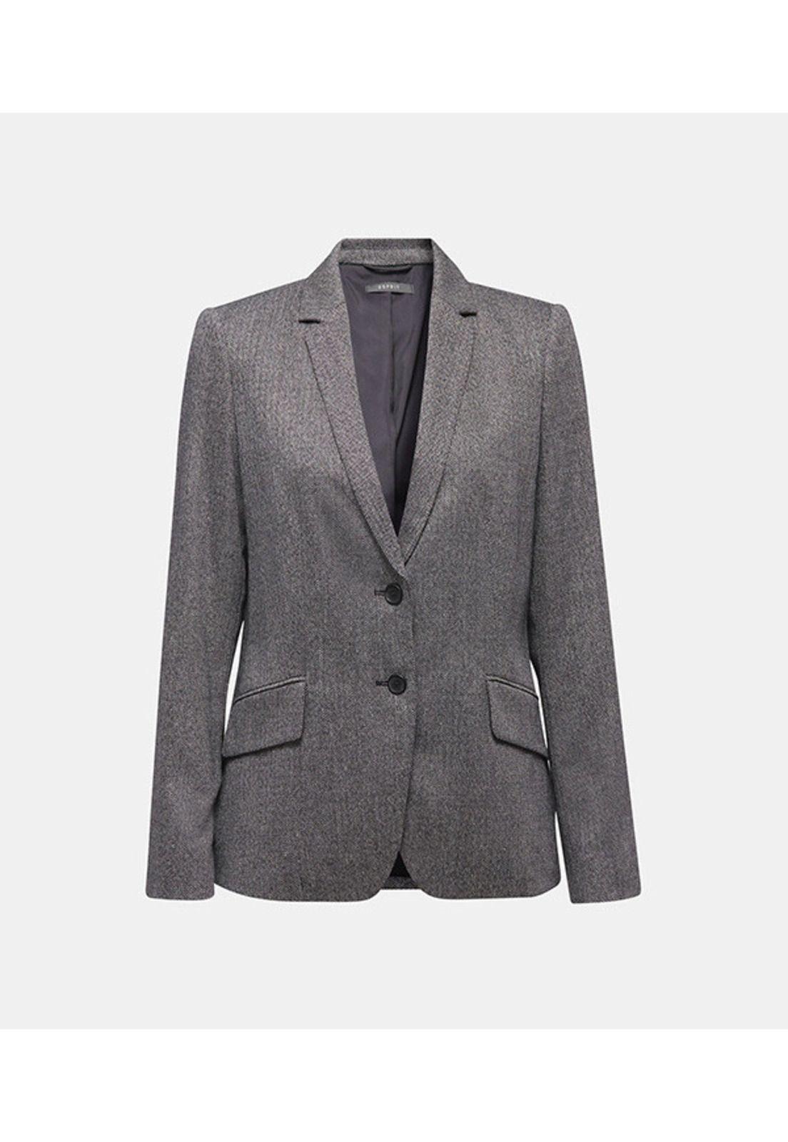 Con lana: blazer con diseño de espiga-3