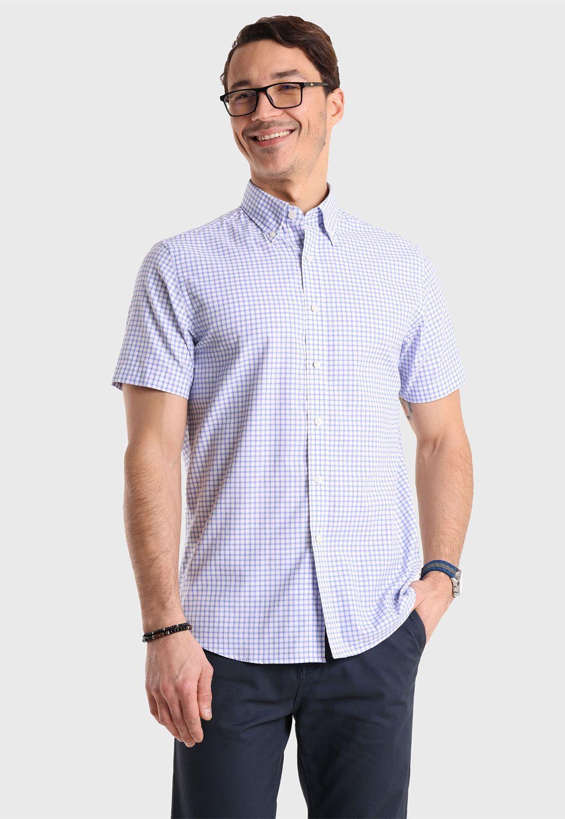 Camisa Manga Corta Cuadros Guy Laroche-0