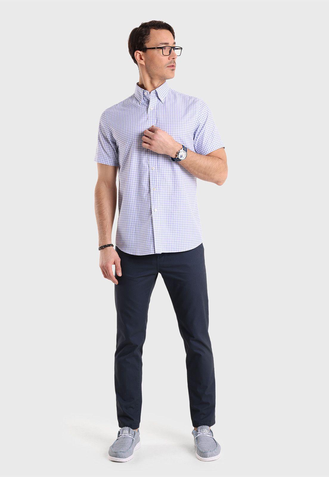 Camisa Manga Corta Cuadros Guy Laroche-3