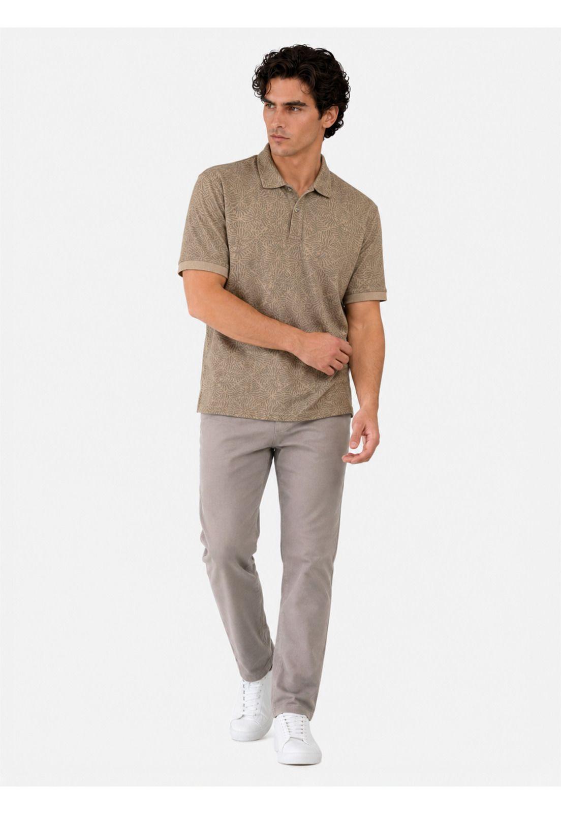 Polera Print Pique Regular Fit Café Arrow PO34034CA-3