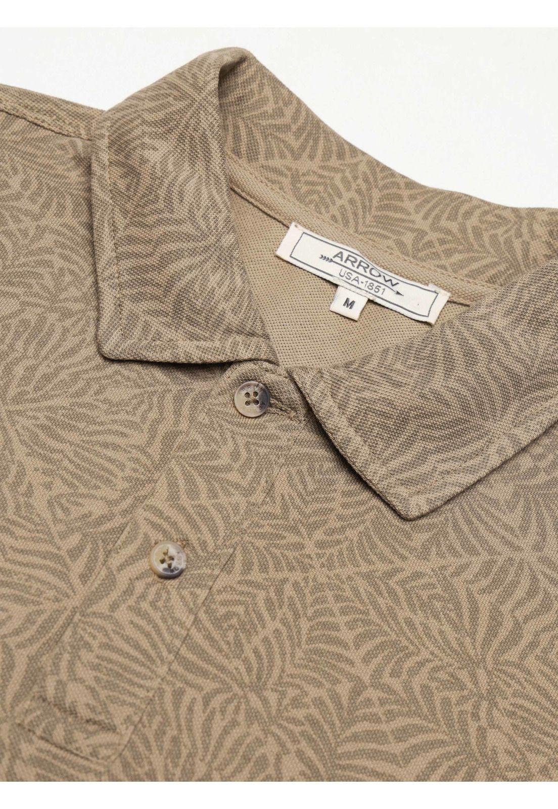 Polera Print Pique Regular Fit Café Arrow PO34034CA-4