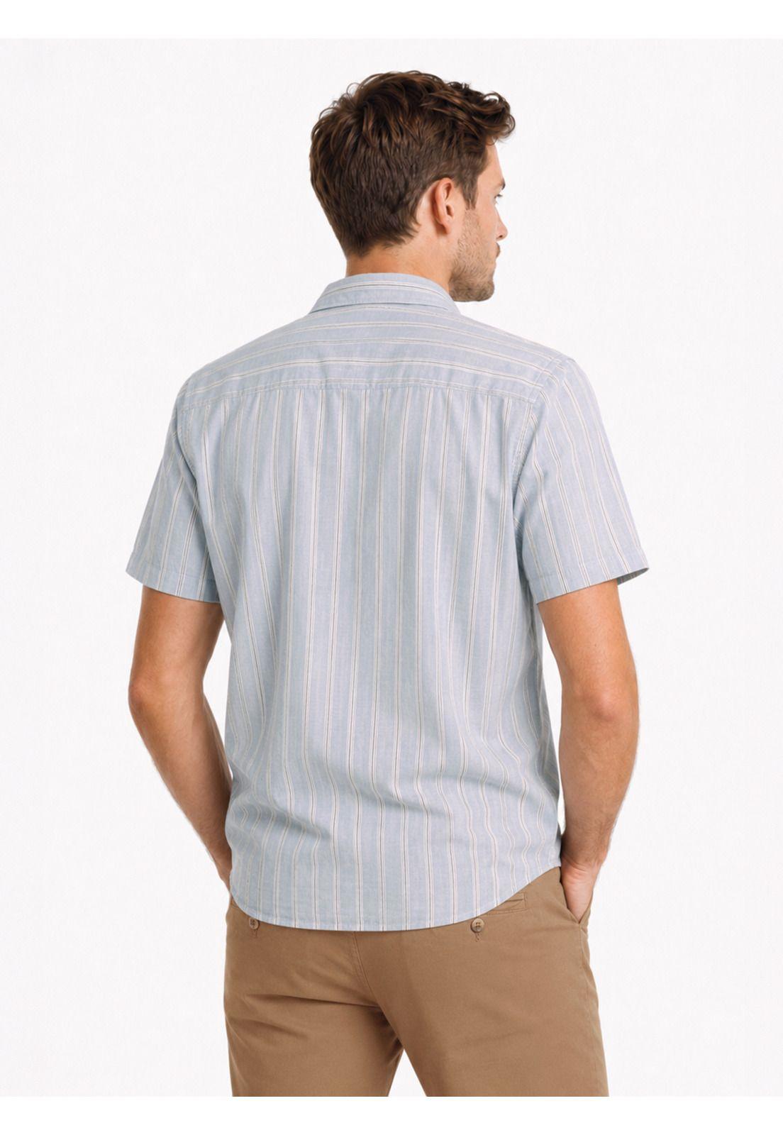 Camisa A Rayas Spandex Regular Fit Denim Arrow CM34025DE-2