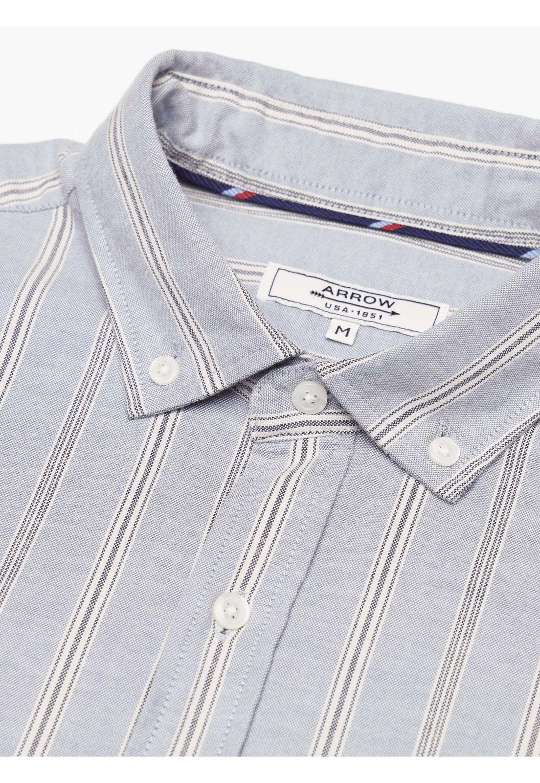 Camisa A Rayas Spandex Regular Fit Denim Arrow CM34025DE-4