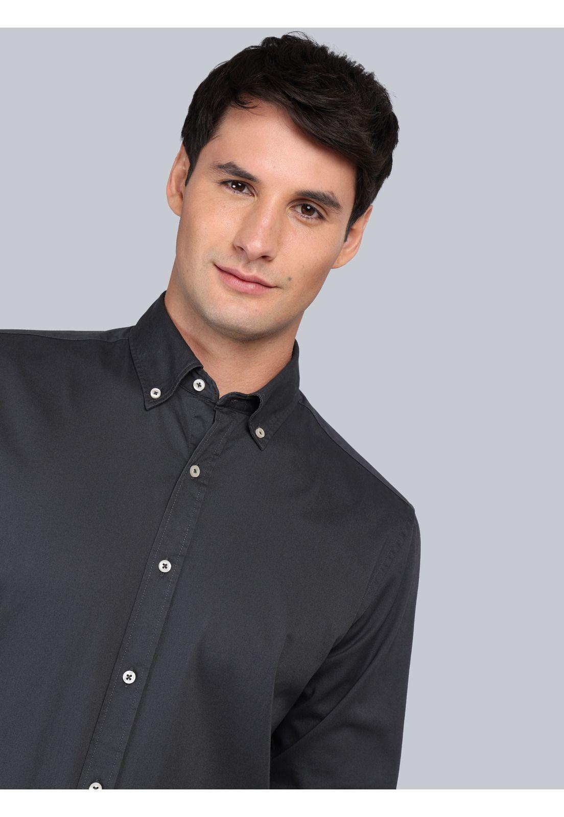 Camisa Lisa Regular Fit Carbón Arrow CM33040CB-2