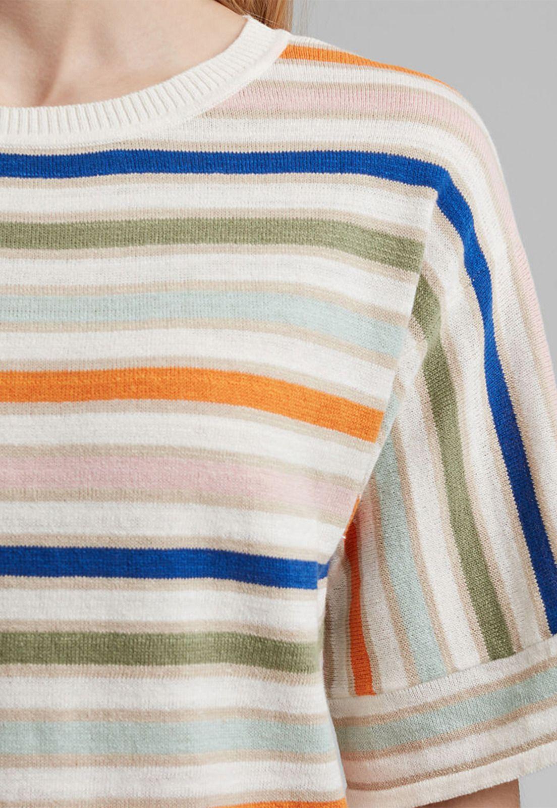 Sweater Mujer Rayado Manga Corta Esprit-2