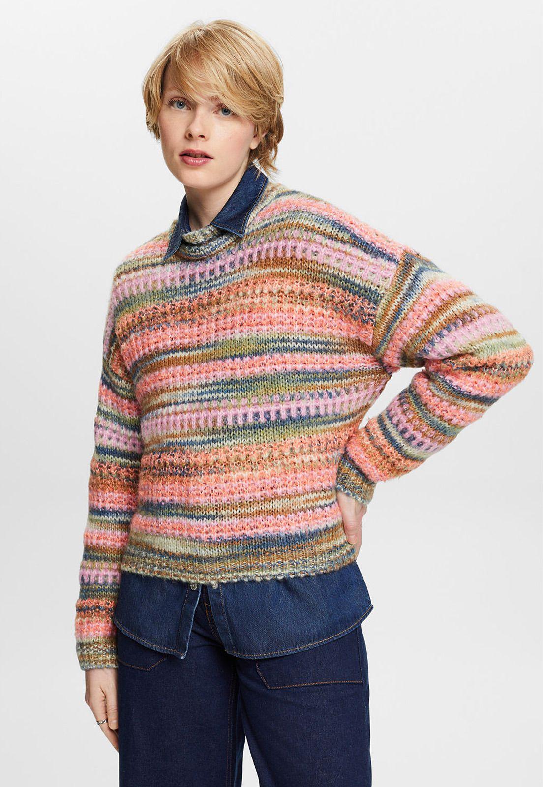 Sweater con rayas multicolor corte holgado Mujer Esprit-0