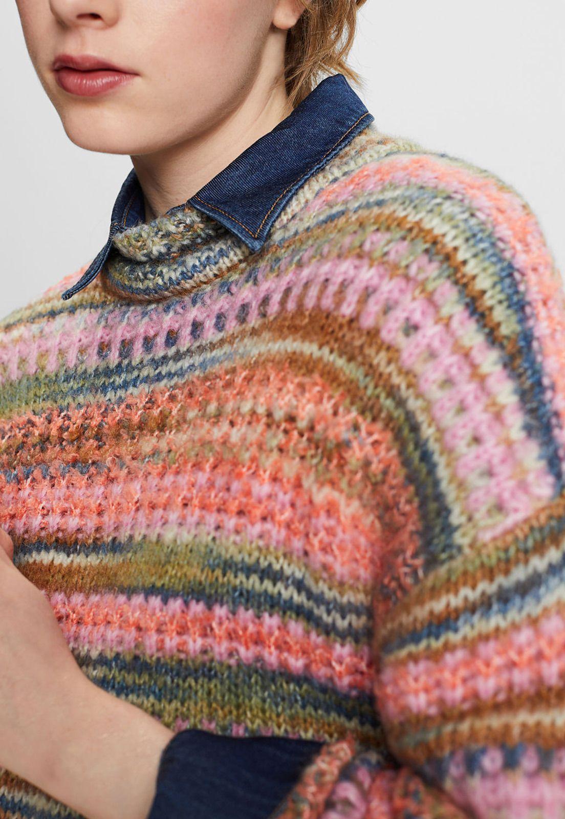 Sweater con rayas multicolor corte holgado Mujer Esprit-2