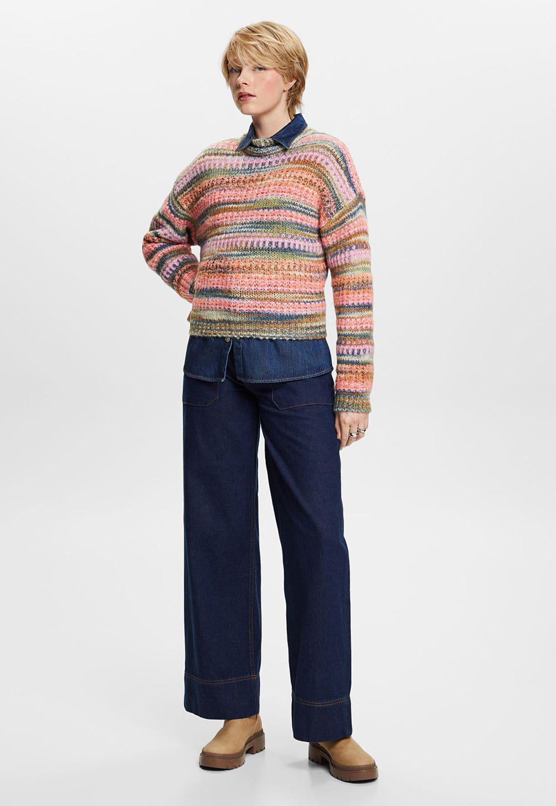 Sweater con rayas multicolor corte holgado Mujer Esprit-3