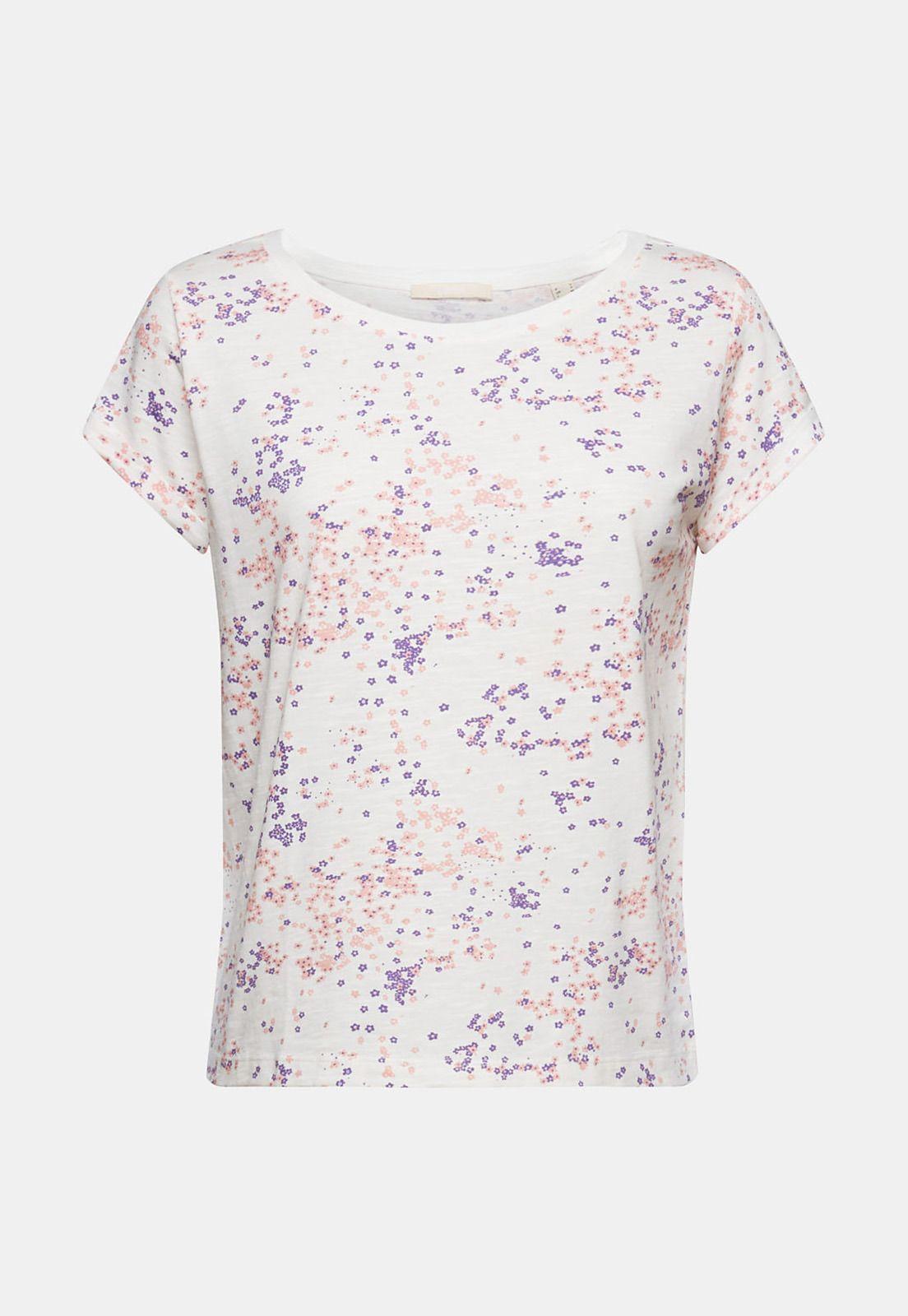 Polera Estampado Flores Pequeñas Mujer Esprit Naranja-2