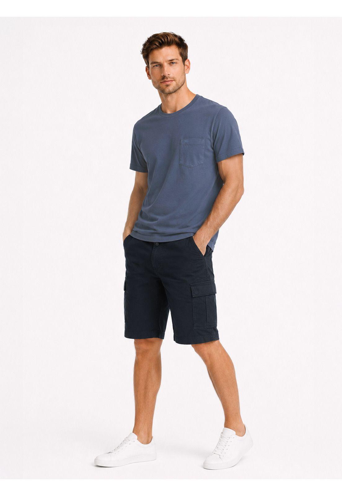 Polera Algodón Lisa Regular Fit Azul Arrow PO34031AZ-3
