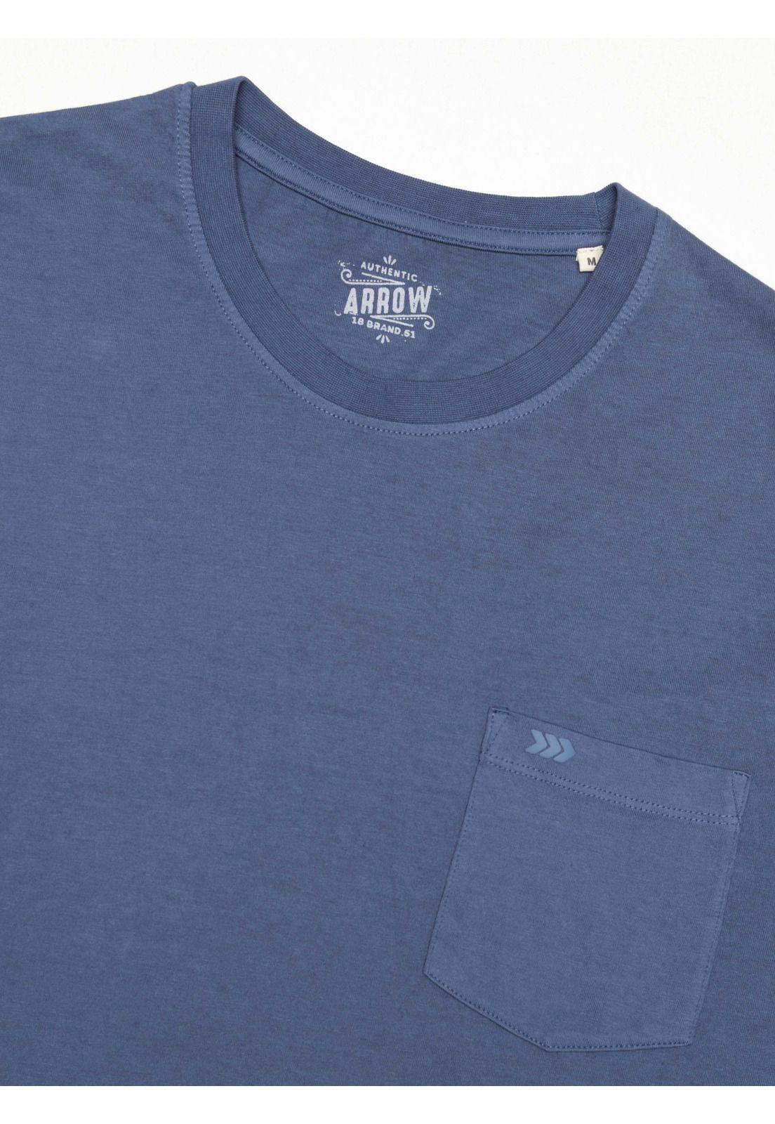Polera Algodón Lisa Regular Fit Azul Arrow PO34031AZ-4
