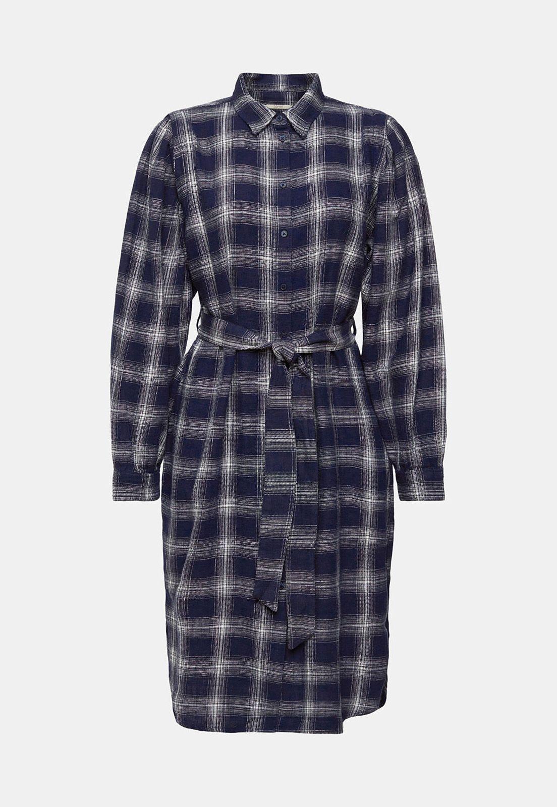 Vestido Camisero A Cuadros Mujer Esprit-3