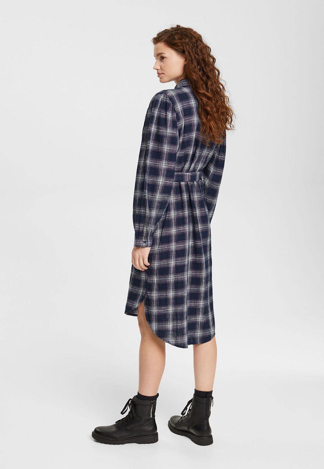 Vestido Camisero A Cuadros Mujer Esprit-1