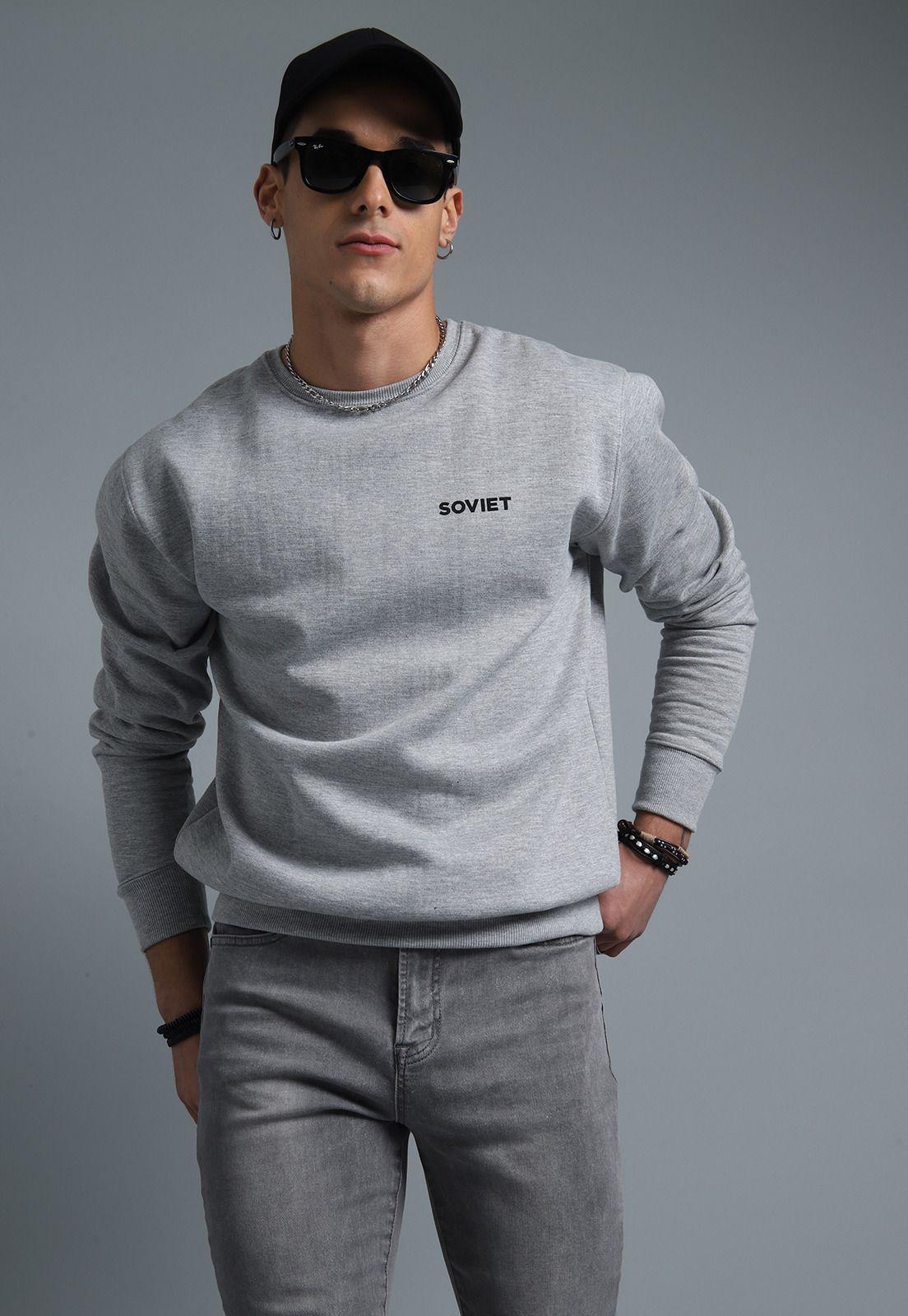 Poleron Cuello Redondo Hombre Soviet SPL2650GR-2