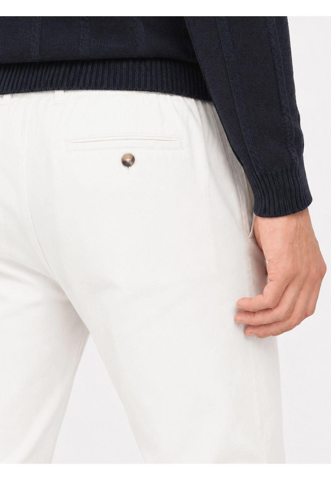 Pantalón Lino Algodón Regular Fit Blanco Arrow PA34082BL-2