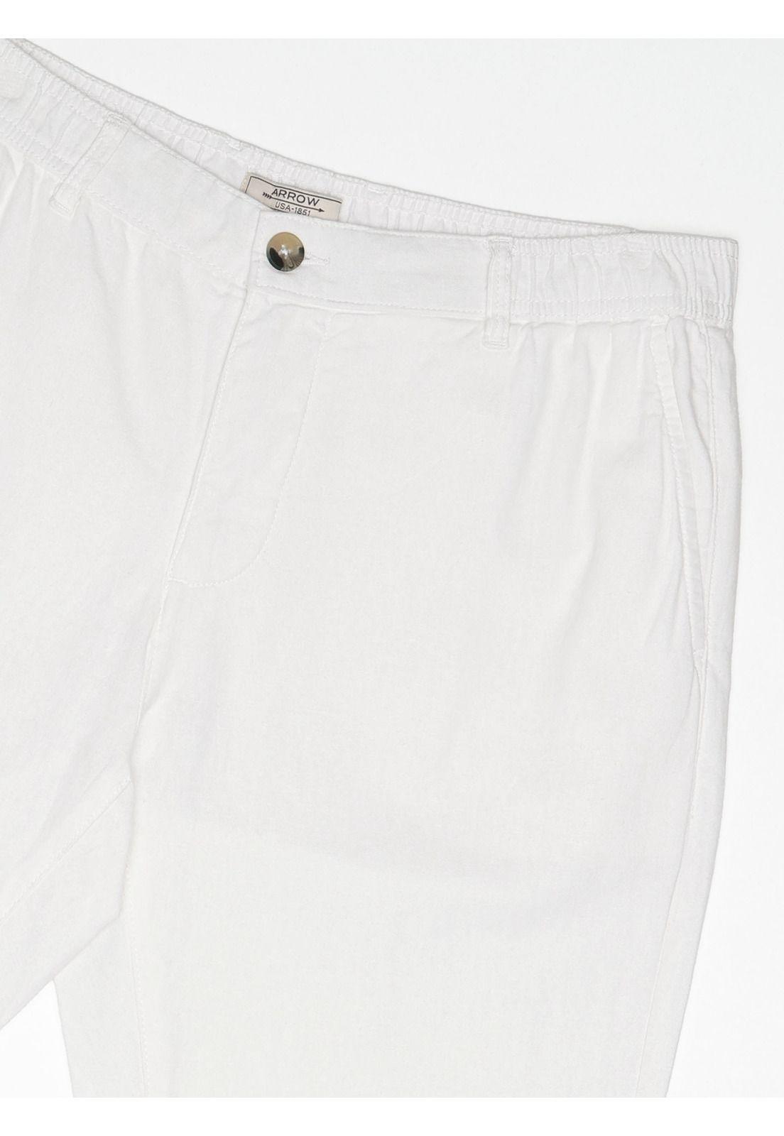 Pantalón Lino Algodón Regular Fit Blanco Arrow PA34082BL-4