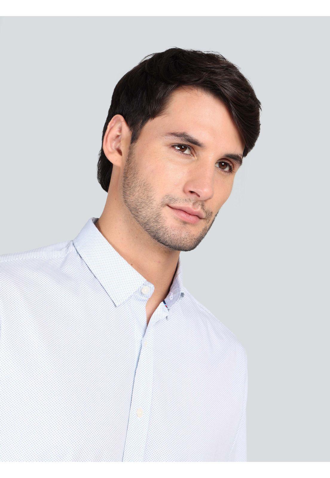 Camisa Print Spandex Regular Fit Celeste Arrow CM33017CE-2