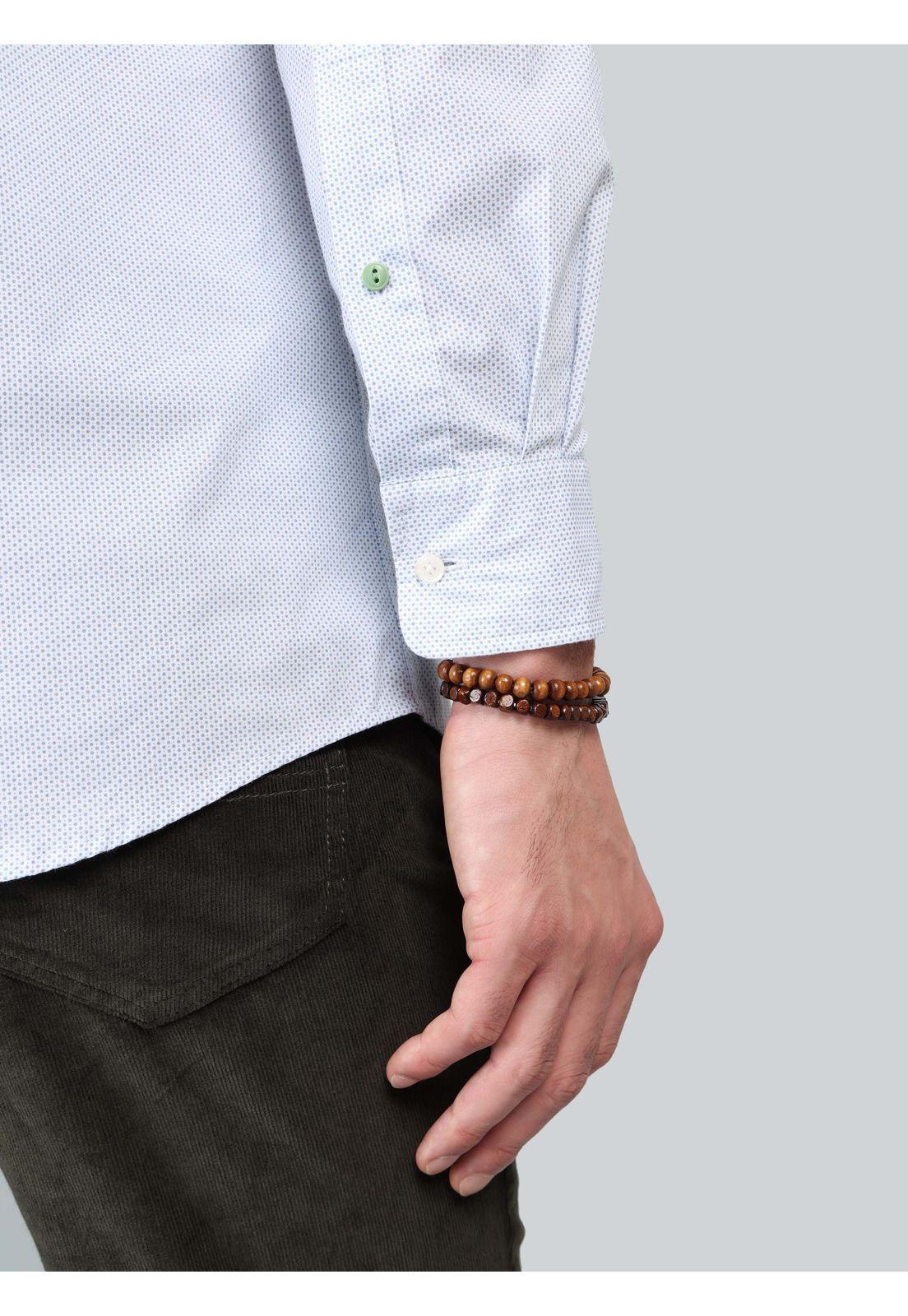 Camisa Print Spandex Regular Fit Celeste Arrow CM33017CE-5