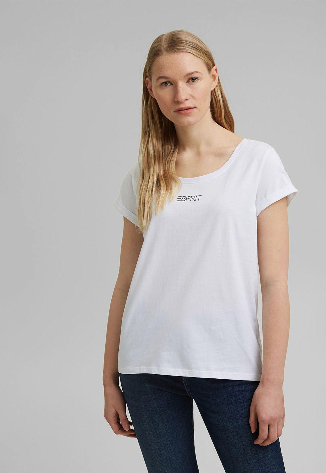 Polera Mujer Manga Corta Con Logo Esprit-0