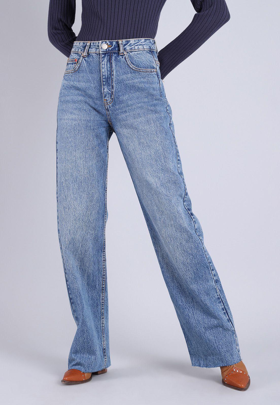 Jeans Straight Tiro Alto Mujer Soviet-0