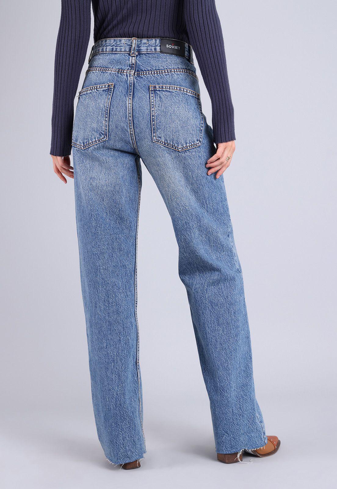 Jeans Straight Tiro Alto Mujer Soviet-1