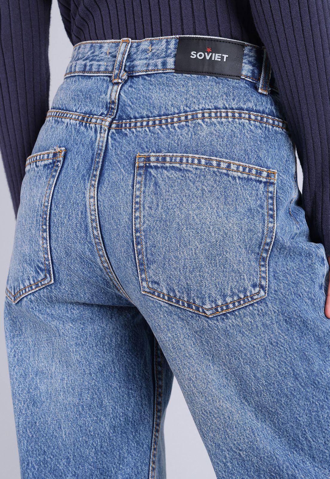 Jeans Straight Tiro Alto Mujer Soviet-4