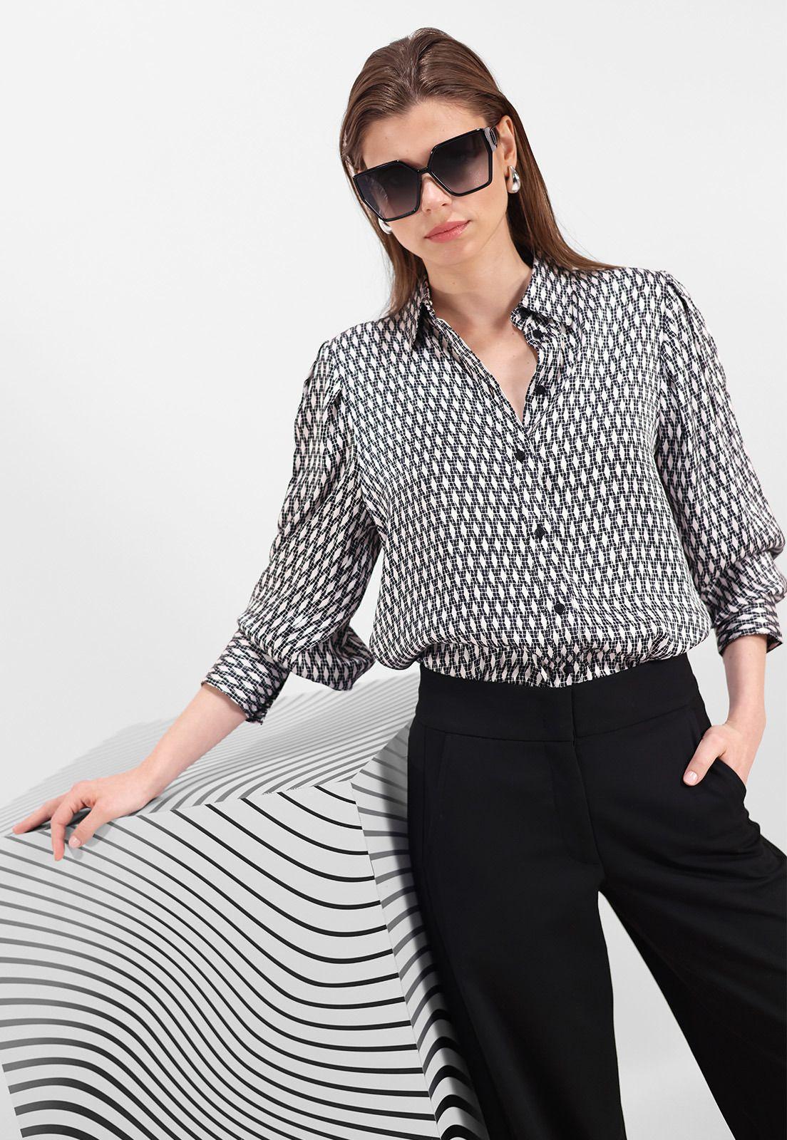 Blusa Camisera Estampada Mujer Esprit 014EE1F304-0
