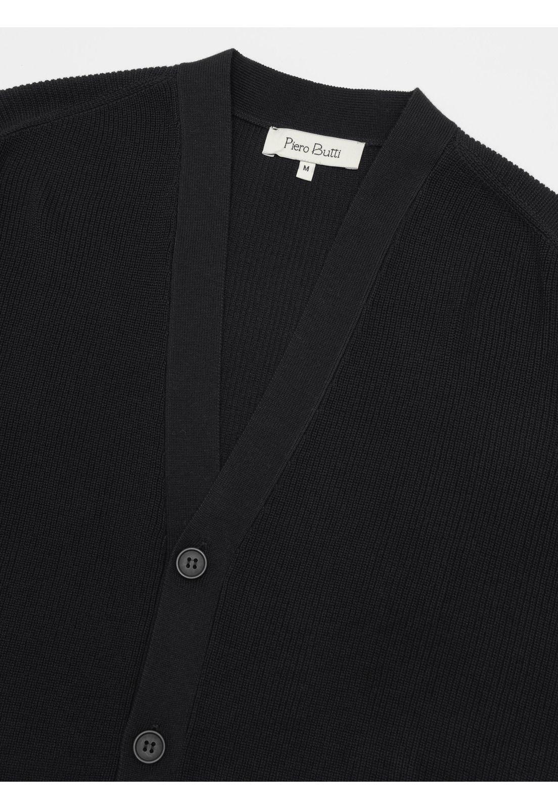 Cárdigan Texturado Regular Fit Negro Piero Butti PBDVI23NE-4