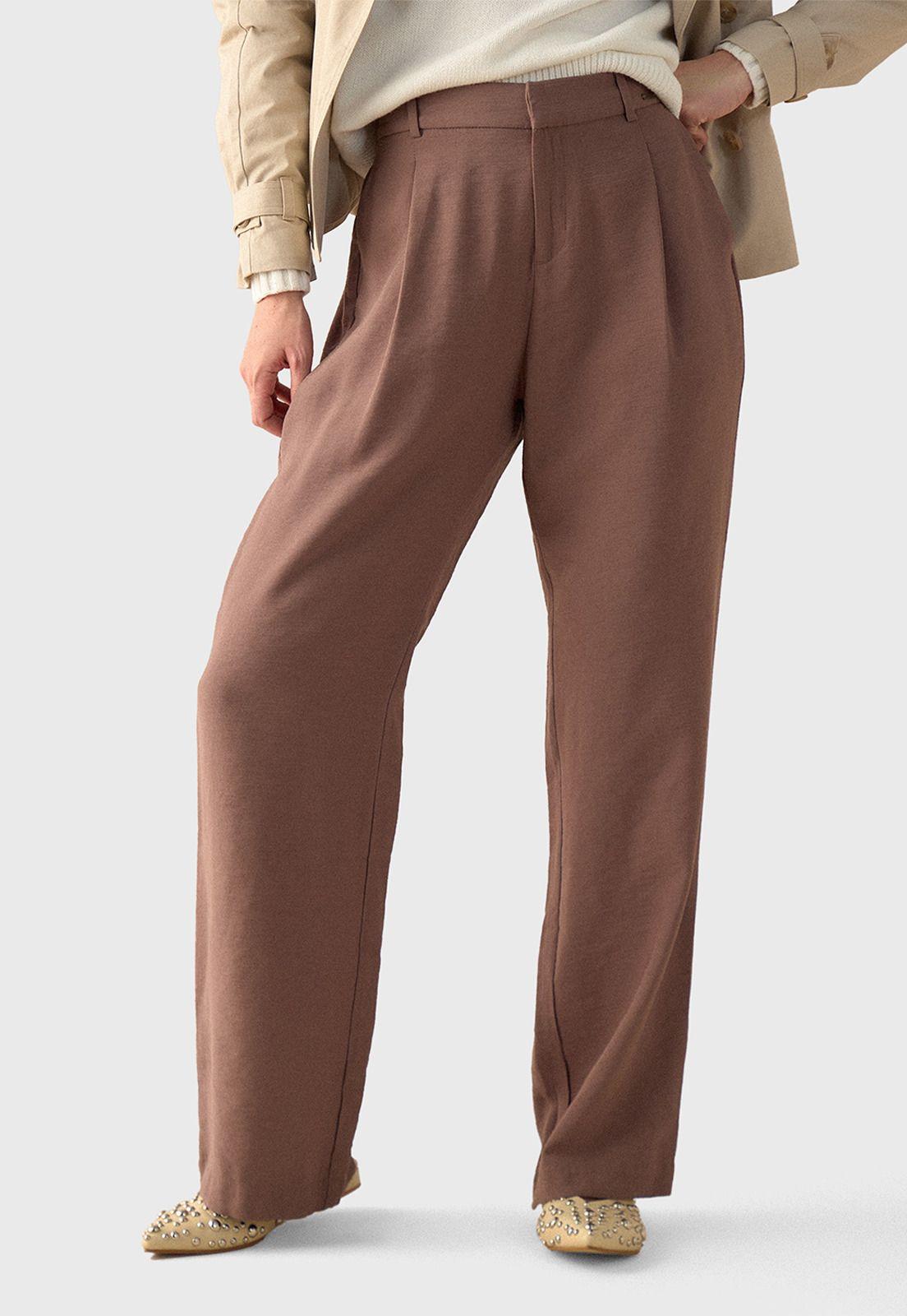 Pantalón Pierna Recta Con Pinzas Mujer Esprit 431G007-0