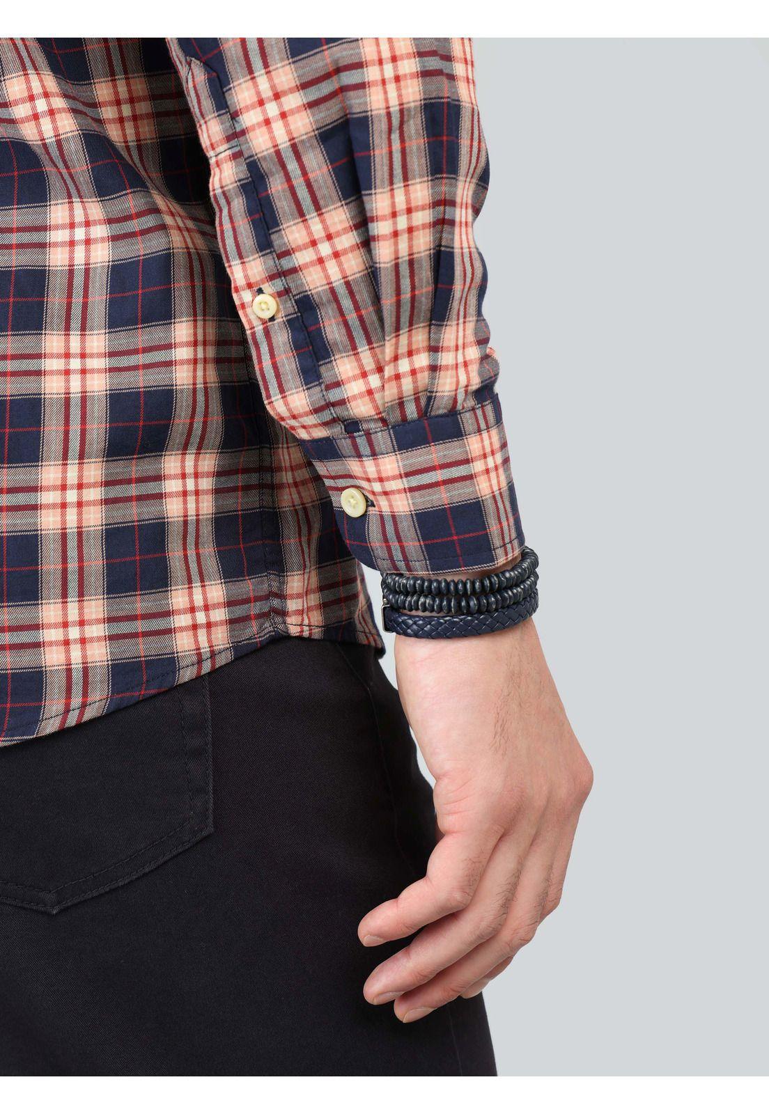 Camisa A Cuadros Regular Fit Naranja Arrow CM33046NA-5