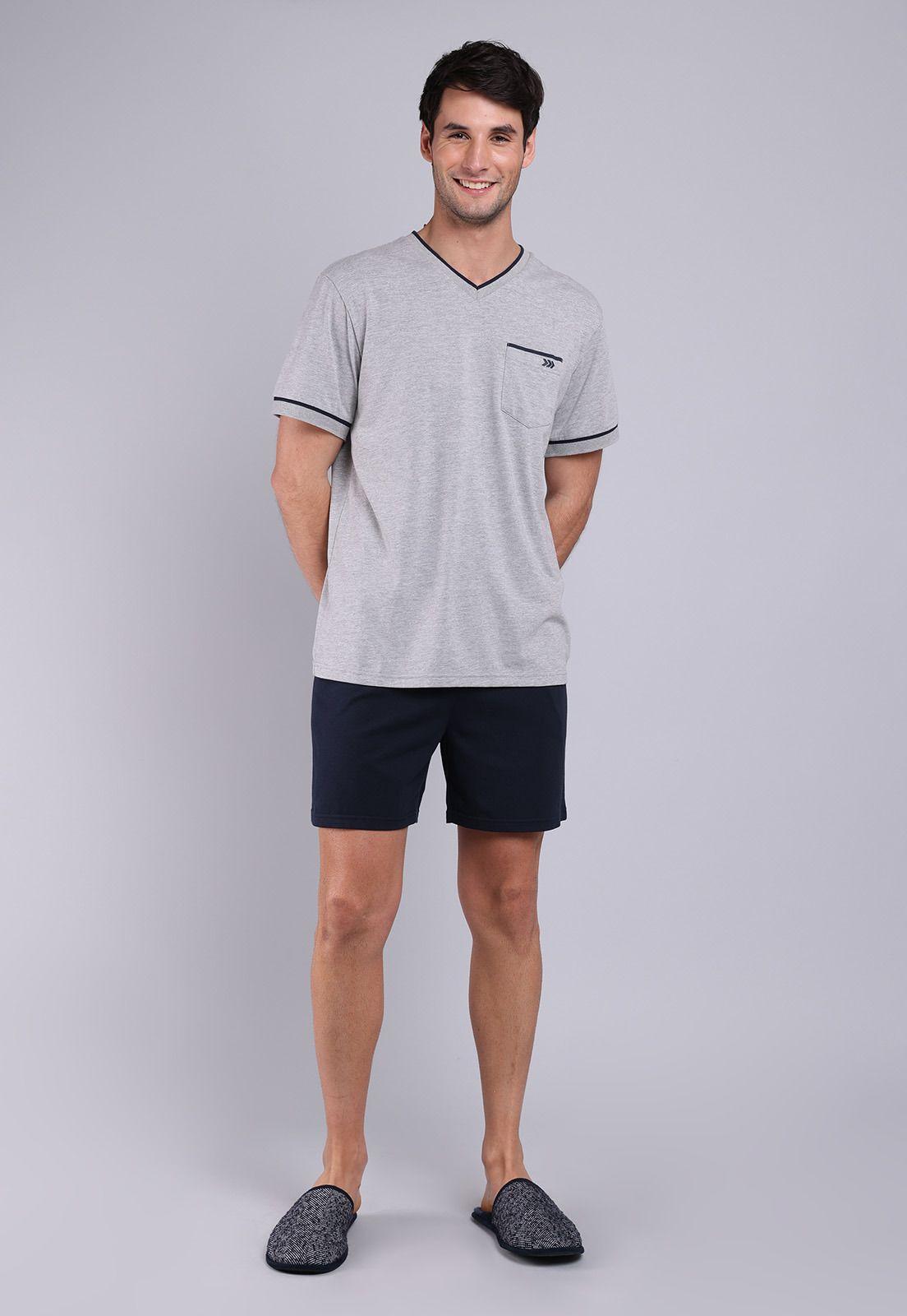 Pijama Corto Cuello En V Arrow P1V3003GR-3