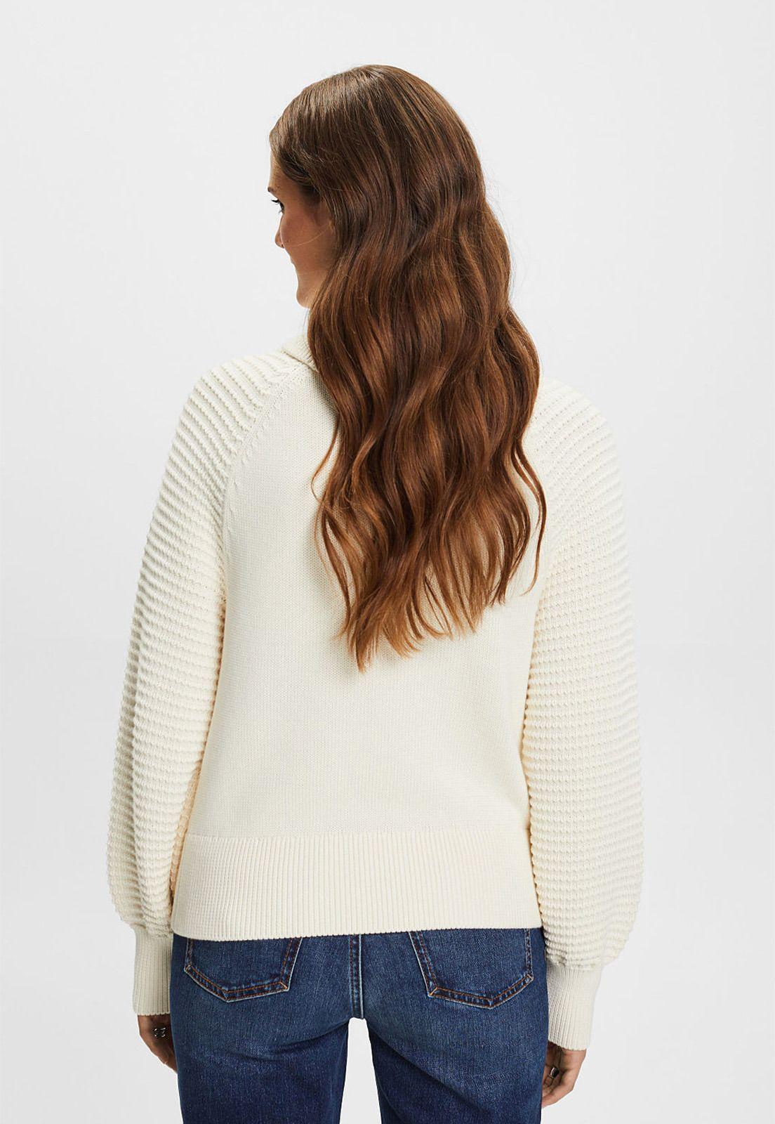 Sweater De Algodón Con Cuello Alto Mujer Esprit-1