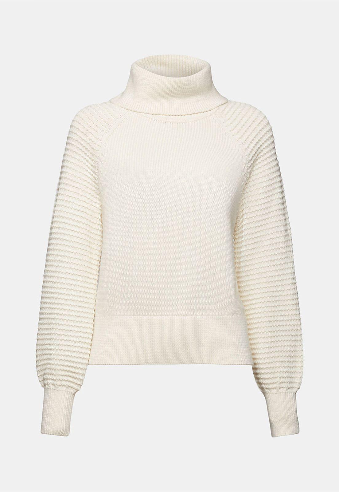 Sweater De Algodón Con Cuello Alto Mujer Esprit-4