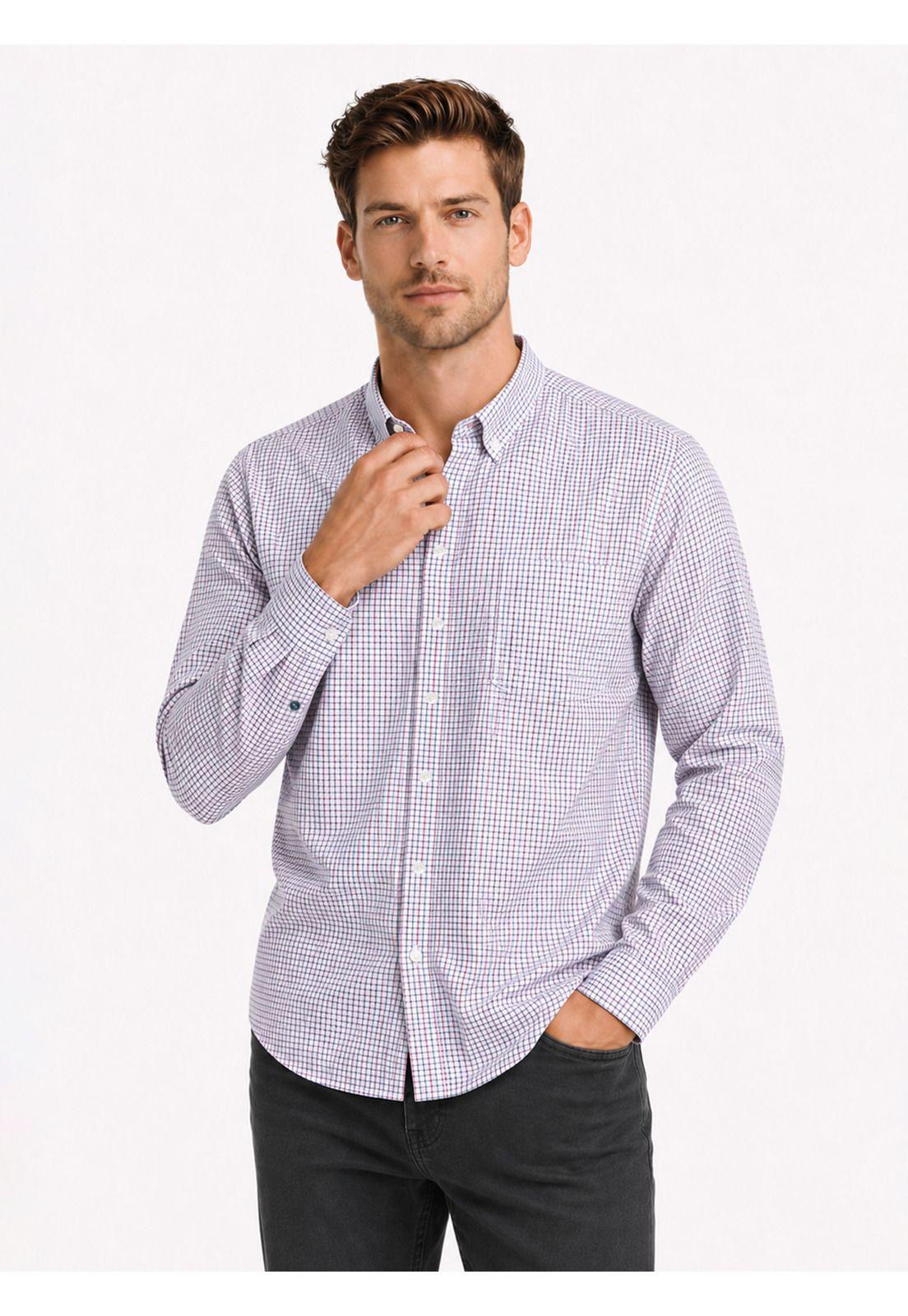 Camisa Oxford Spandex Regular Fit Rojo Arrow CM34009RO-0